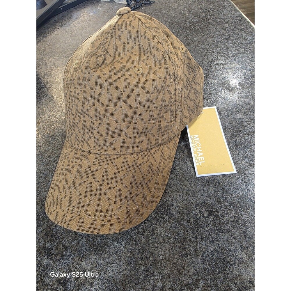 Michael Kors MK Logo Baseball Hat Cap Brown One Size Adjustable 538801C New NWT